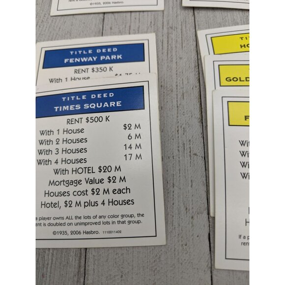 Monopoly Electronic Banking 2007 Replacement Property Cards Complete - Picture 7 of 7